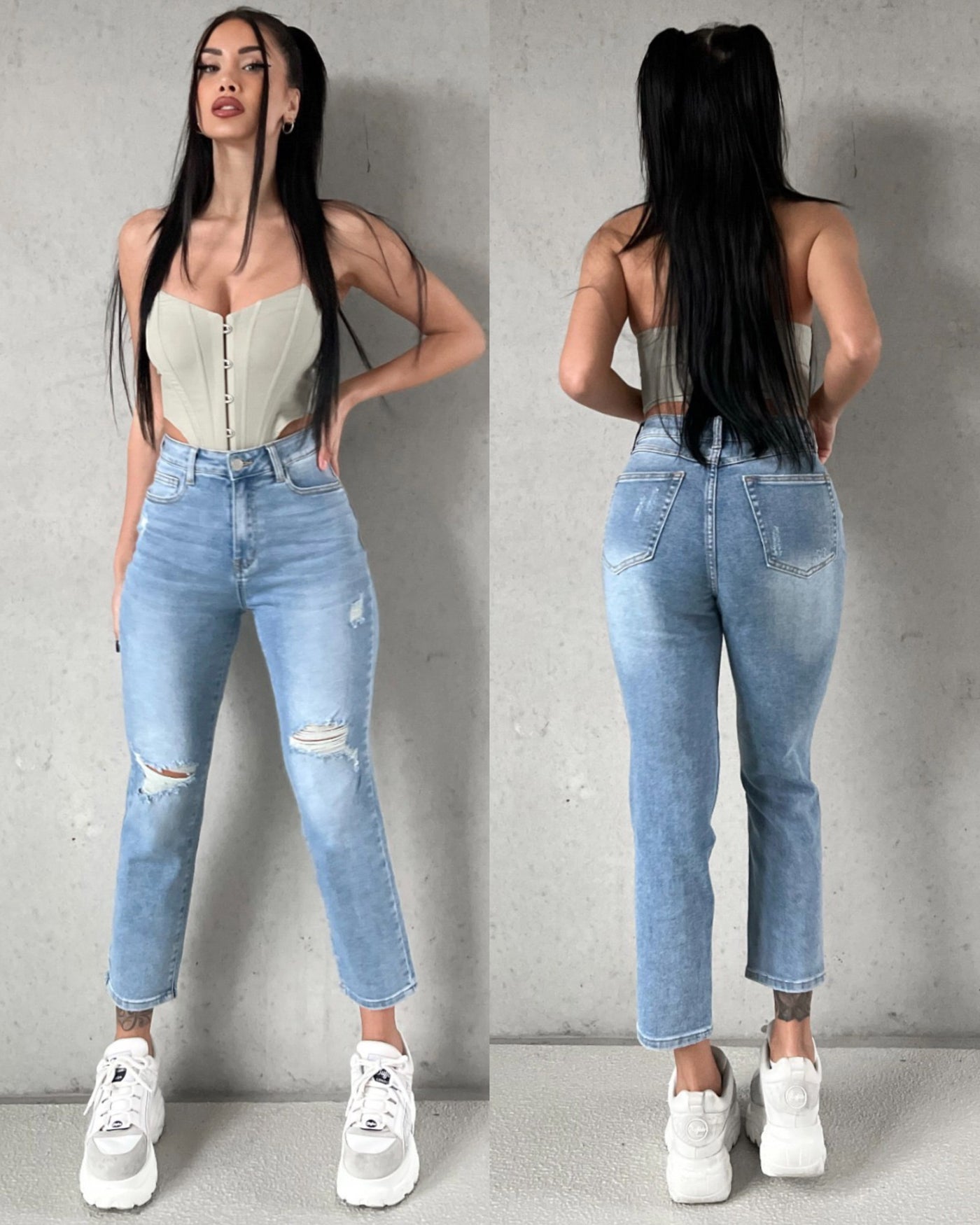 Mum Jeans Letitia Blau