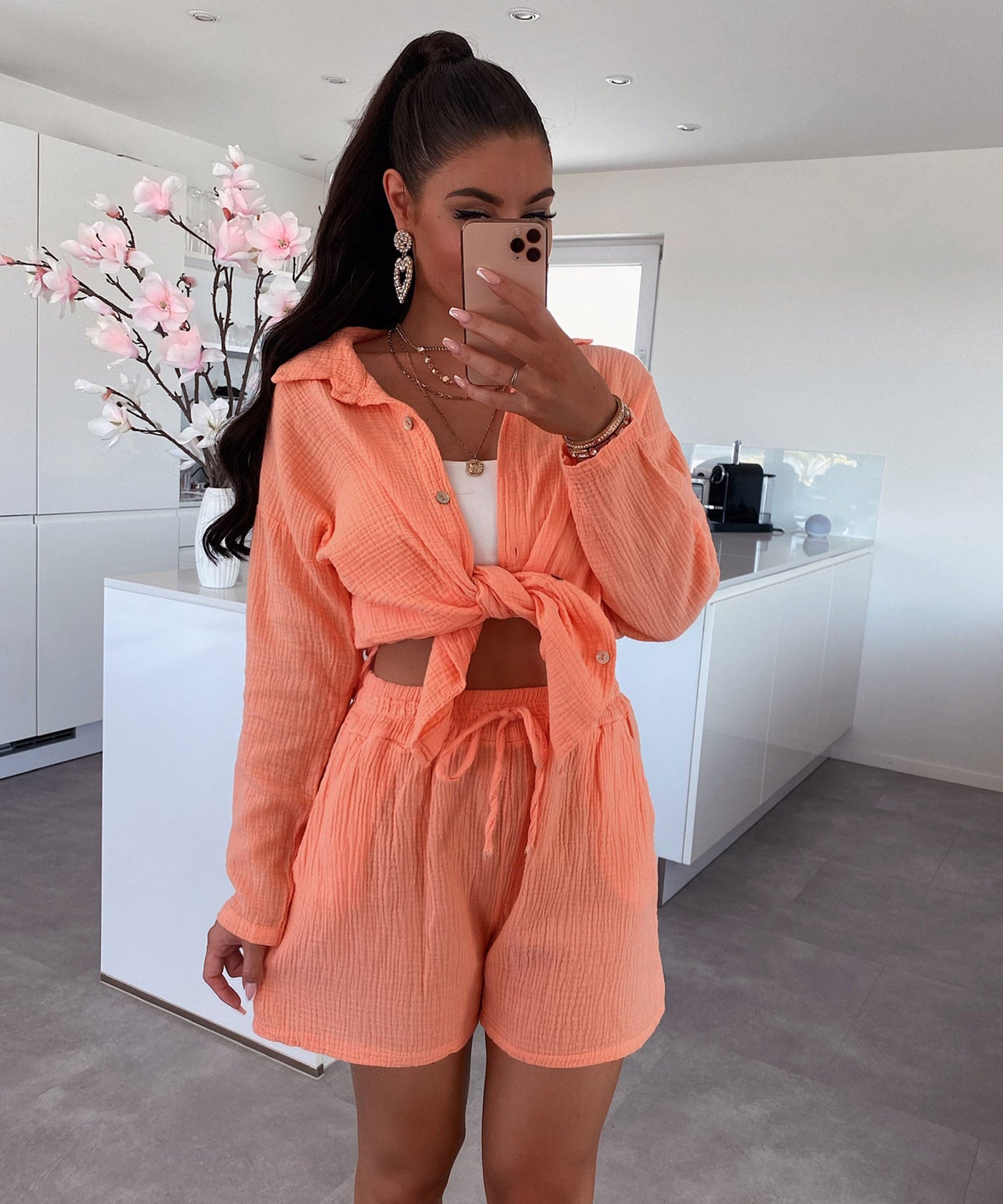 Musselin Set Lia Hellorange