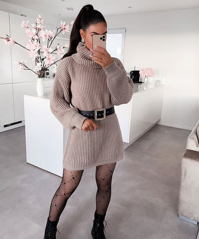 Leila Camel Sweater Dress