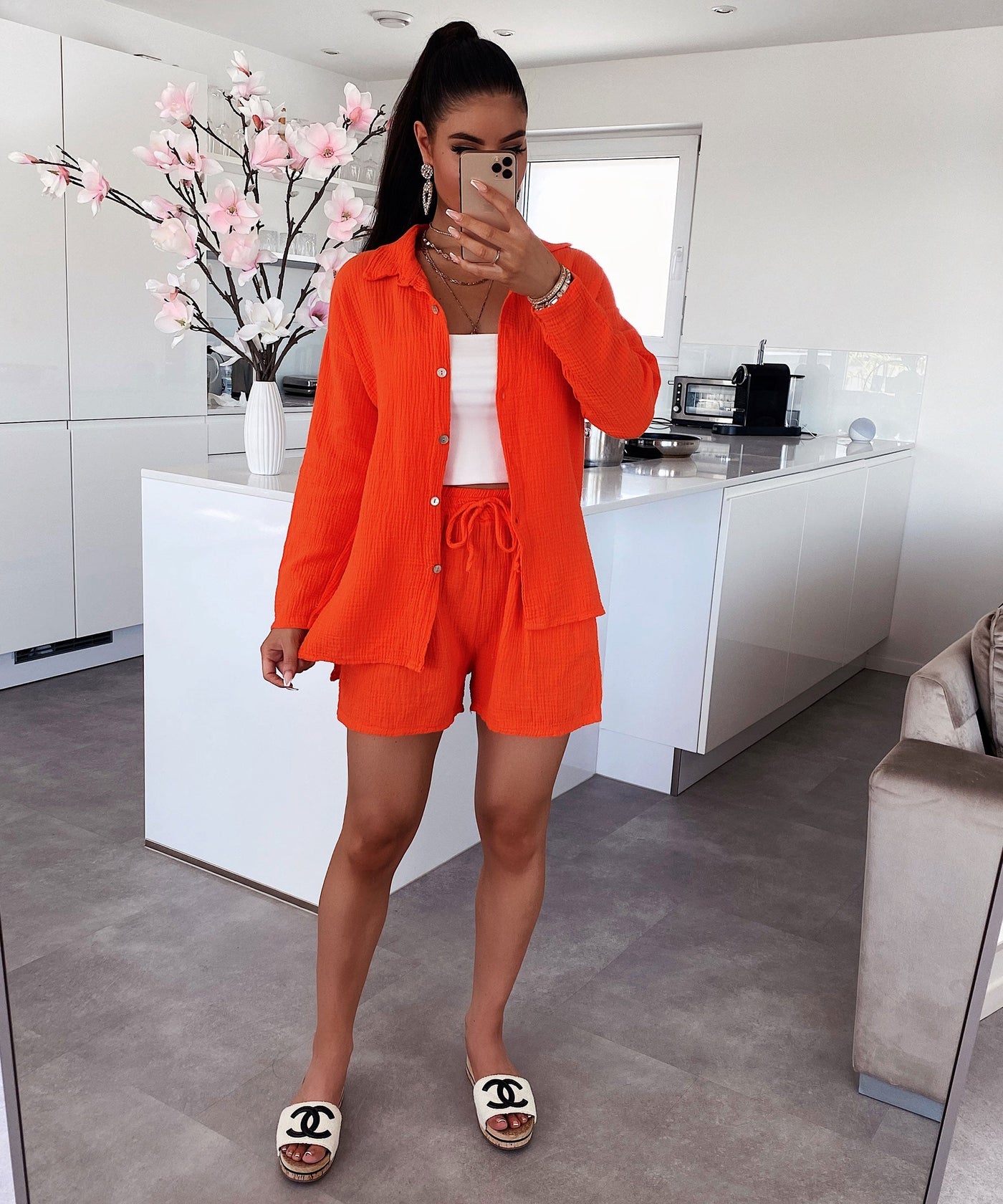 Musselin Set Lia Neonorange