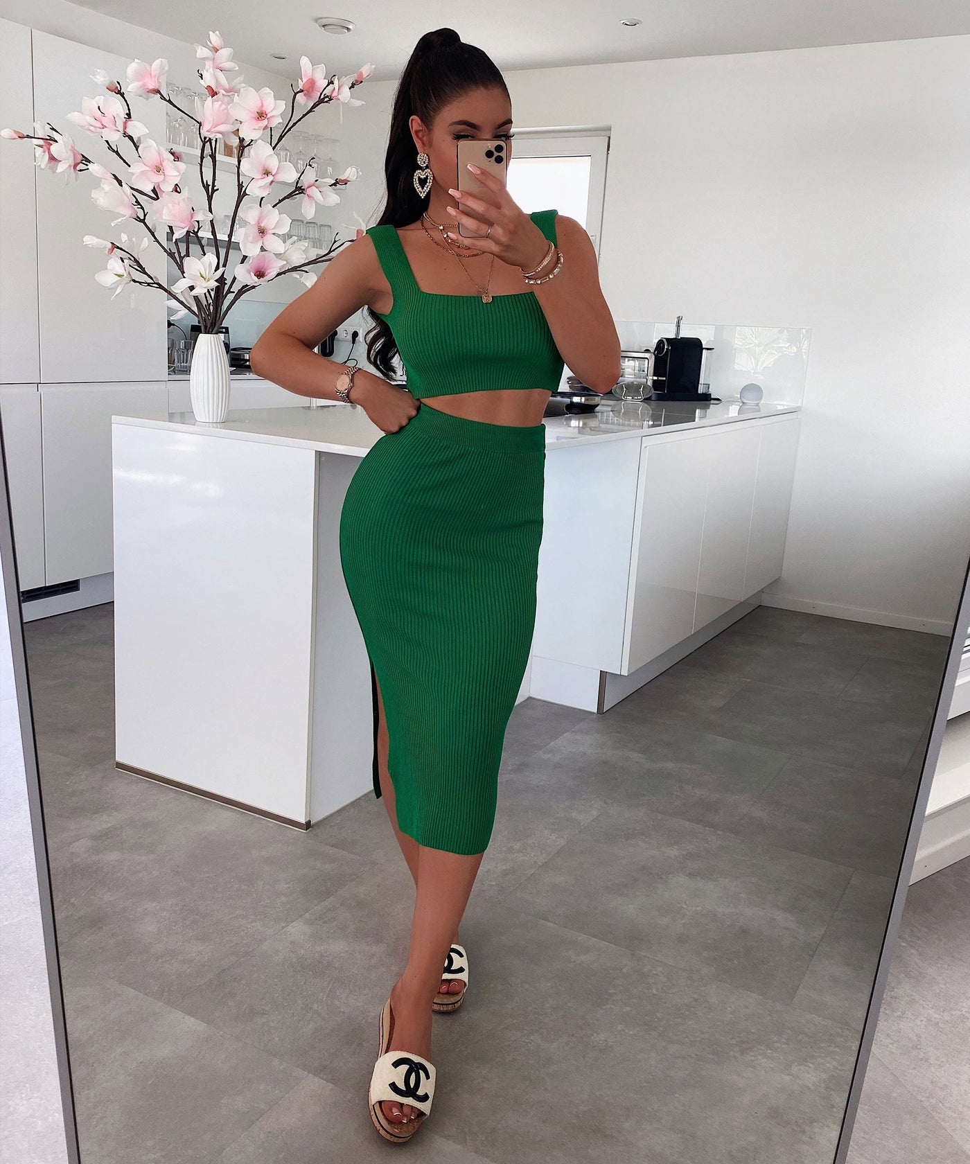 Two-piece Ashy Dark Green