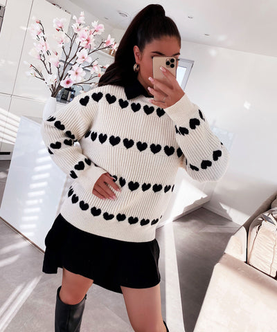 Heart Sweater Anita White