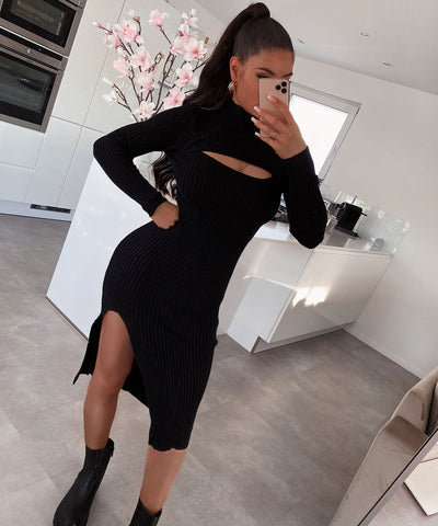 Leyre Black Knitted Dress