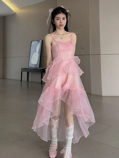 Noémie™- Sakura Rosa High Low Skirt Dress Flounce (50% OFF)