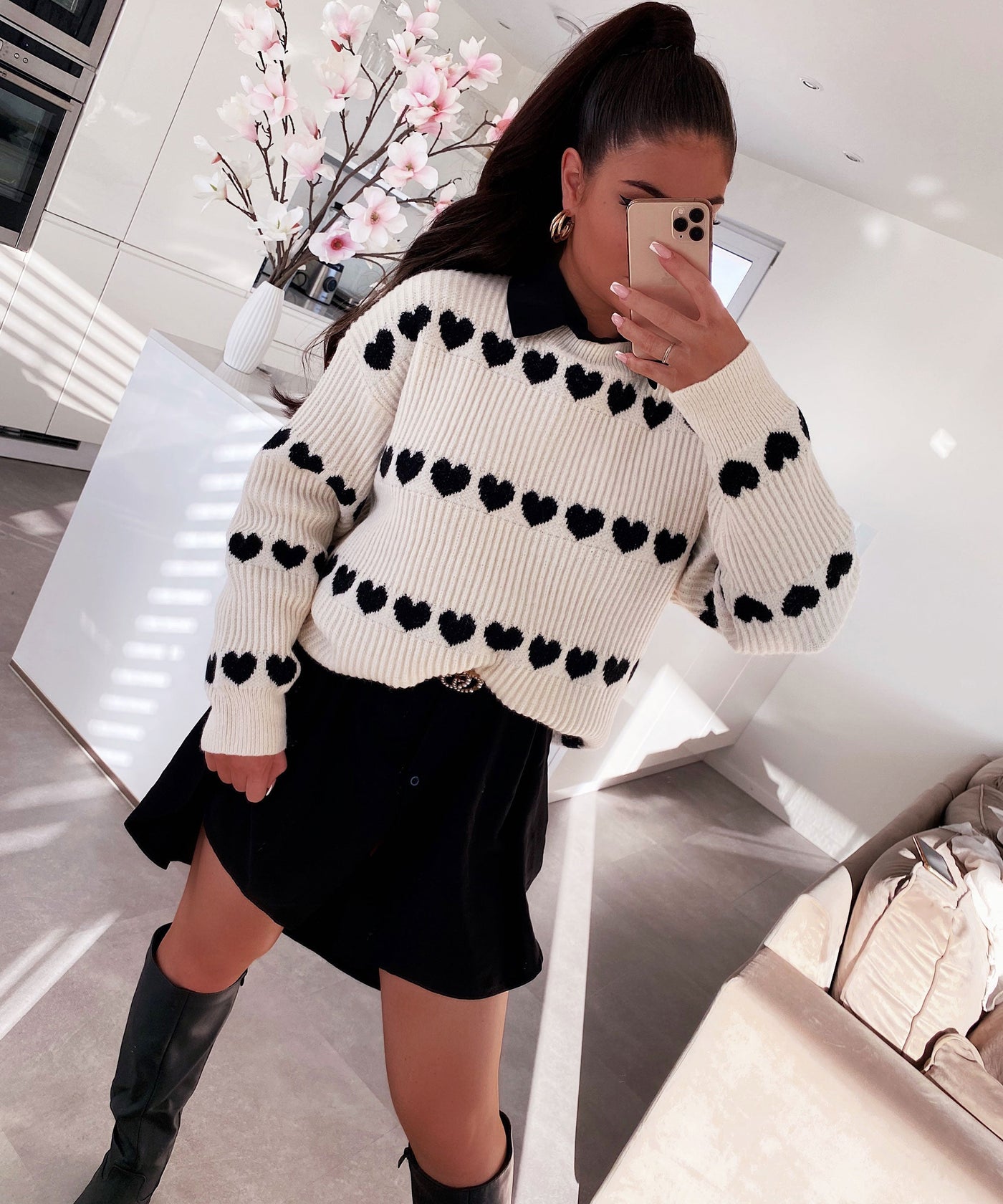 Heart Sweater Anita White